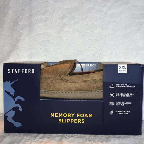 stafford memory foam slippers